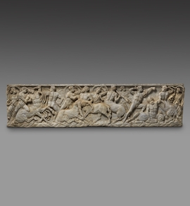 Panneau de sarcophage représentant la bataille des Lapithes contre les Centaures