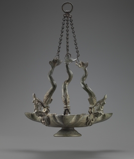 Lampe de suspension à décor de têtes de Minerve et de dauphins