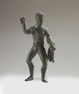 Statuette d'Héraclès / Herclè, léontè enroulée autour du bras