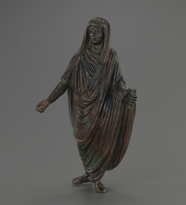 Statuette de prêtre romain accomplissant un sacrifice